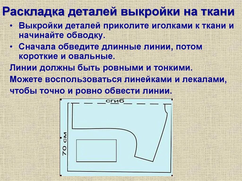 Раскрой швейного изделия 6 класс технология. Раскладка деталей выкройки на ткани. Правила раскладки выкроек на ткани. Raskroi detalei. Порядок раскладки деталей выкройки на ткань.