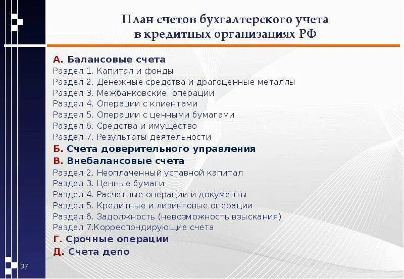 План счетов бухгалтерского учета кредитных учреждений. Структура плана счетов бухучета в кредитной организации. Строение плана счетов бухгалтерского учета. Глава а плана счетов бухгалтерского учета банка содержит. Главы плана счетов