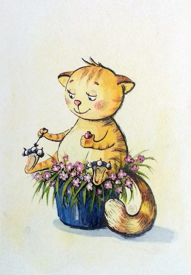 Кот с цветами рисунок. Кот с букетом нарисованный. Котик с цветами иллюстрация. Кот с цветочком нарисованный. Рисунок кота с цветами