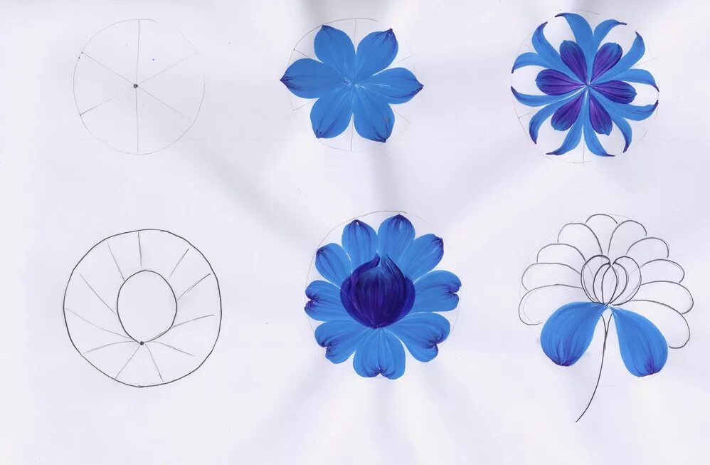 рисование цветов гуашью для детей.