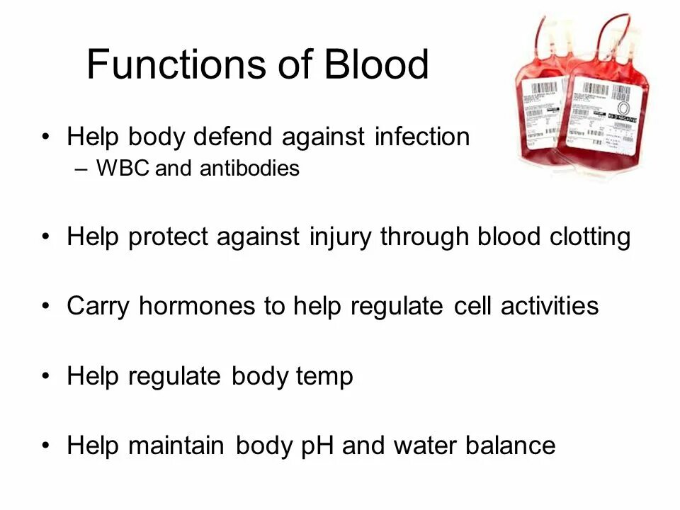Functions of Blood. Blood function картинки для презентации.