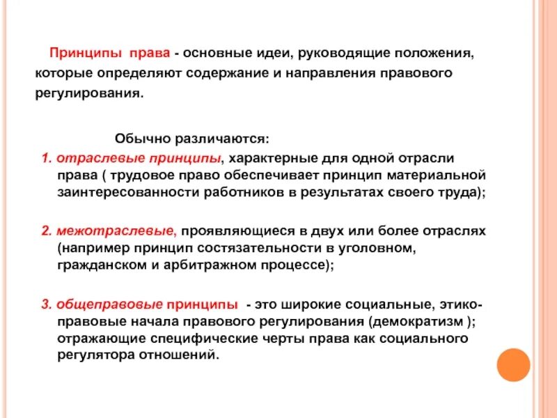 Принципы идеи принципы нормы. Основные идеи руководящие положения которыми.