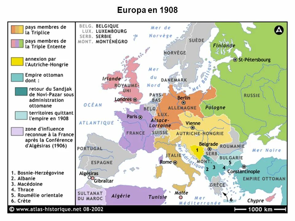 Карта европы 1908 года