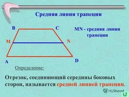 Средняя линия в выпуклом четырехугольнике