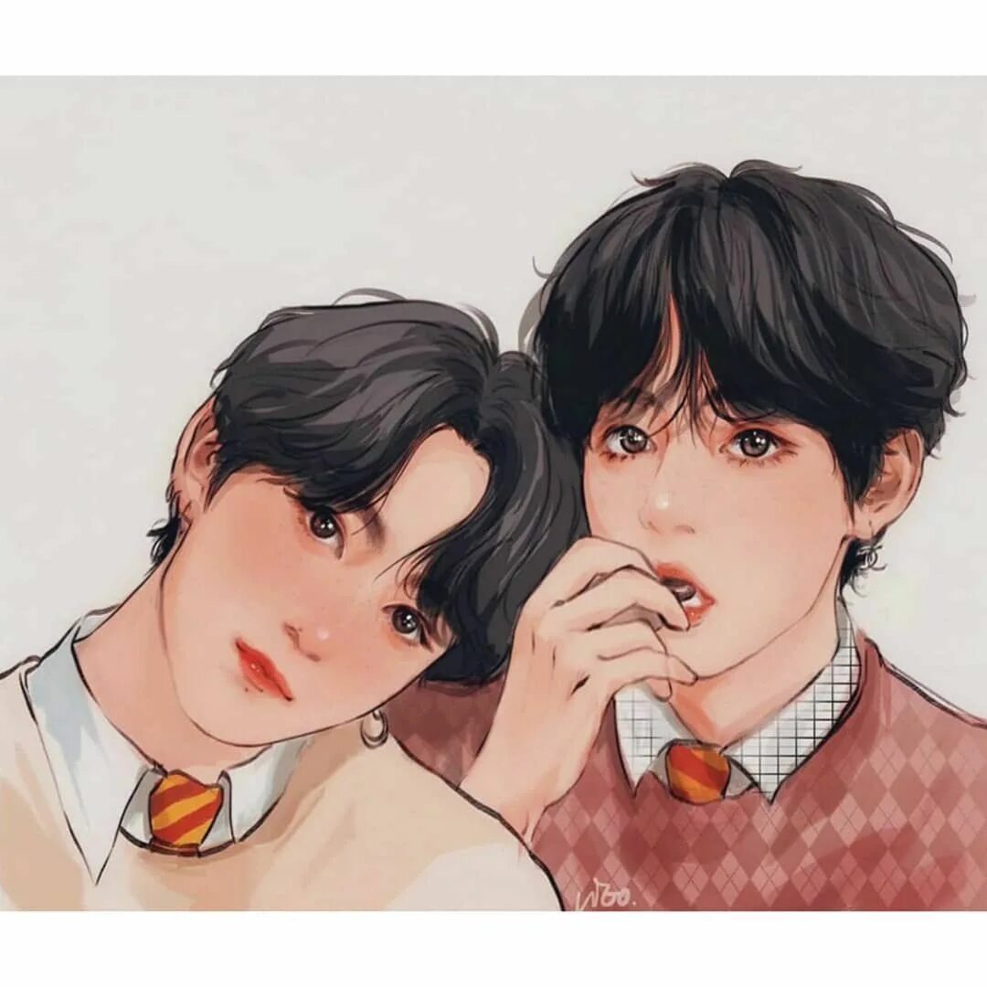 Фф вигуки школа. Bts art вигуки. арт бтс вигуки милые. арт с вигуками бтс. bts vkook арт.