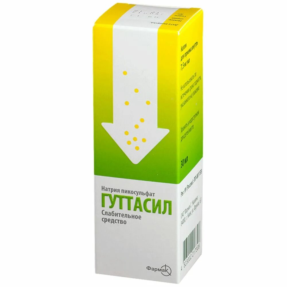 Гуттасил капли 30мл. Гуттасил капли 7.5мг/мл 30мл. Гуттасил пикосульфат натрия капли 30мл. Слабительные капли Гуттасил.