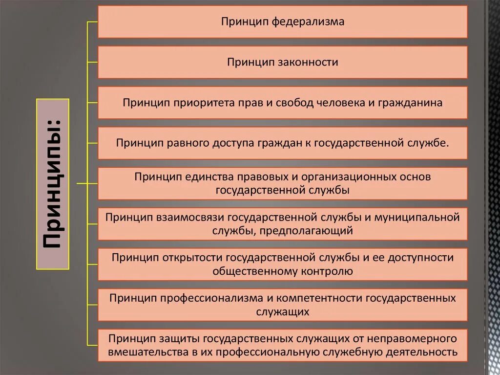 Принцип законности предусматривает следующие положения. Принципы федерализма. принцип федерализма государственной службы.