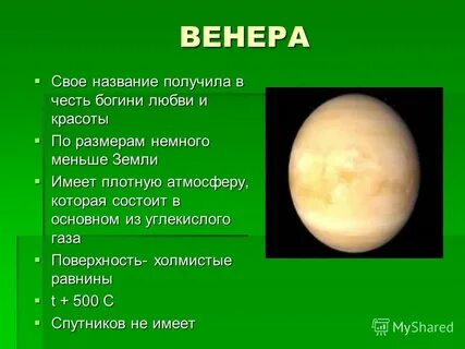 Факты о венере