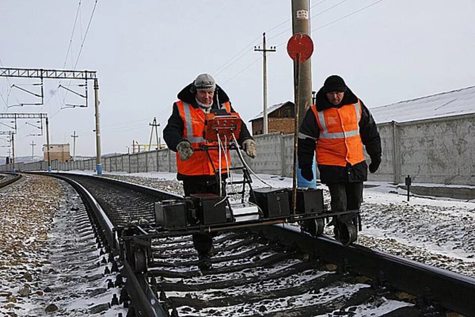 Дефектоскопия рельсов железнодорожного пути. Дефектоскопная тележка РЖД. Обходчик железнодорожных путей. Прокладка ЖД путей.