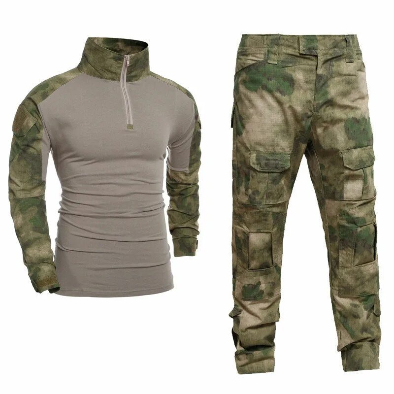 Что такое тактическая одежда. Тактический комплект atacs-fg. tactical combat uniform с наколенниками и налокотниками multicam, ss-uf0007mc. tactic suit военный костюм. милитари тактикал одежда.