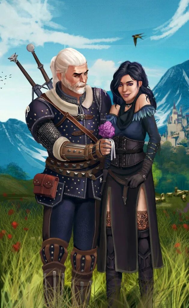 The Witcher Геральт и Йеннифер. Ведьмак 3 Геральт и Йеннифер. Ведьмак Цири и Йеннифер. Геральт Йеннифер и Цири.