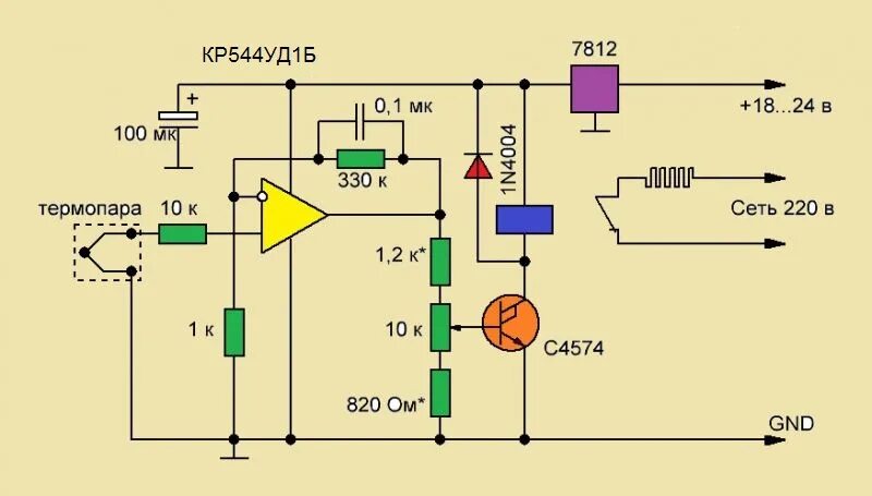 Схема регулятора температуры с термопарой. Усилитель термопары на lm358. Схема терморегулятора для паяльника с термопарой. Lm358 схема термопара. Плавный нагрев