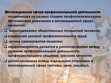 Мотивацию сфера деятельности