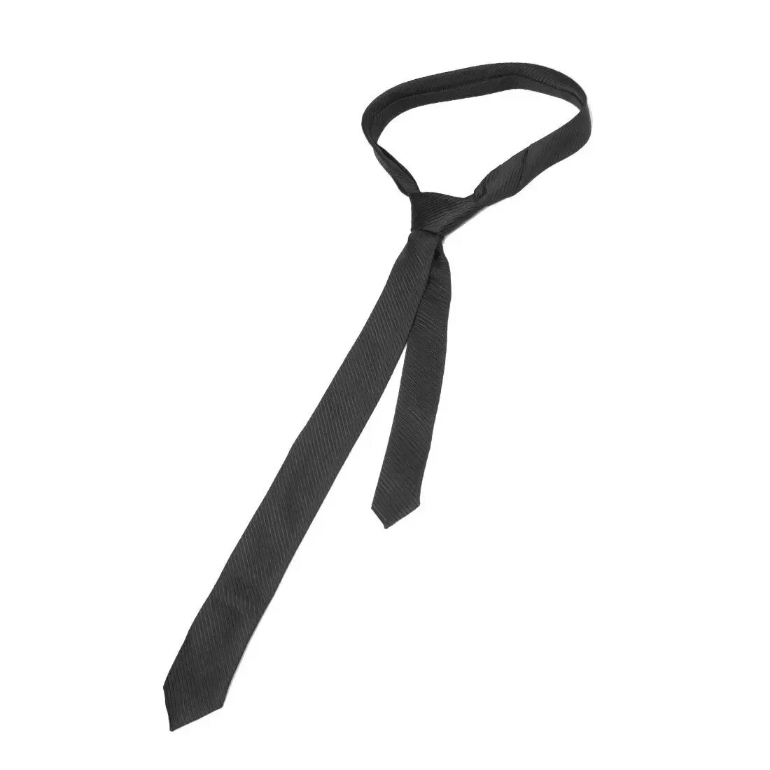 Узкий галстук. Тонкий галстук. Черный галстук. Узкий женский галстук.