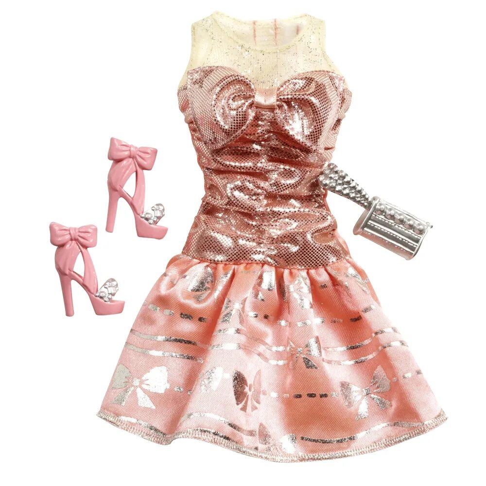 Аутфит Барби. Одежда для кукол Барби аутфит. Аутфит платье Барби. Кукла Barbie Pink Gown. Платье для средней куклы