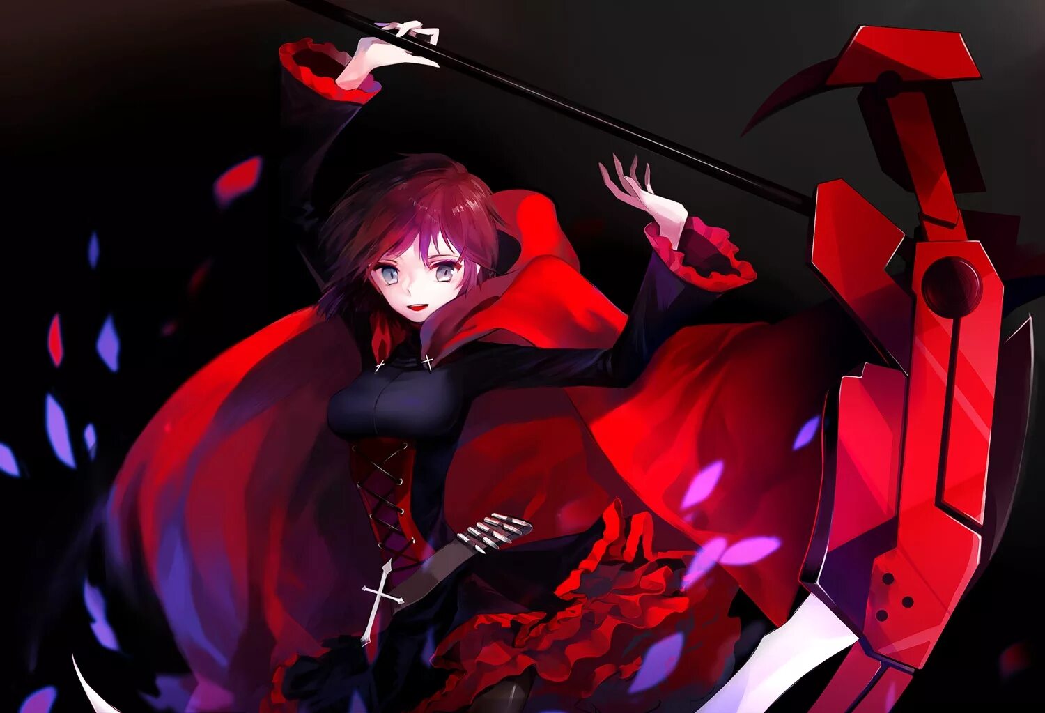 Черной руби. Руби Роуз RWBY. RWBY Ruby Rose коса. Блэк Роуз RWBY.