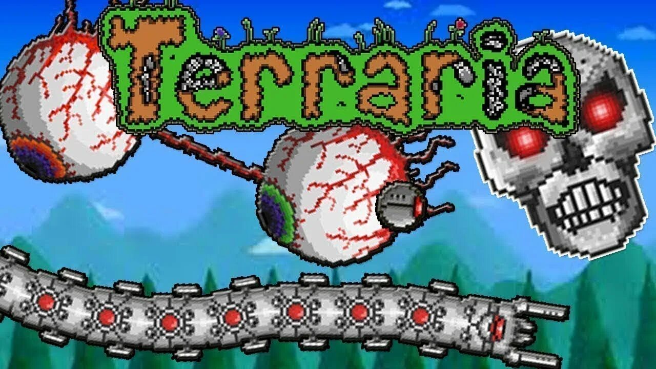 Боссы из Terraria. Боссы террария уничтожитель Близнецы Скелетрон. Terraria босс Скелетрон. Террария боссы 2023. Террария bosses