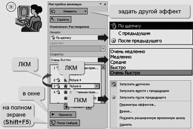 Настройка эффектов анимации. Настройка анимации. Параметры анимации. Параметры эффектов анимации. Где настройки анимации.