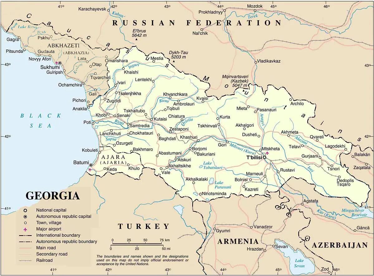 Где находится грузия. Географическая карта Грузии. Политическая карта мира Грузия. Политическая карта Грузии. Грузия карта побережья подробная с городами.