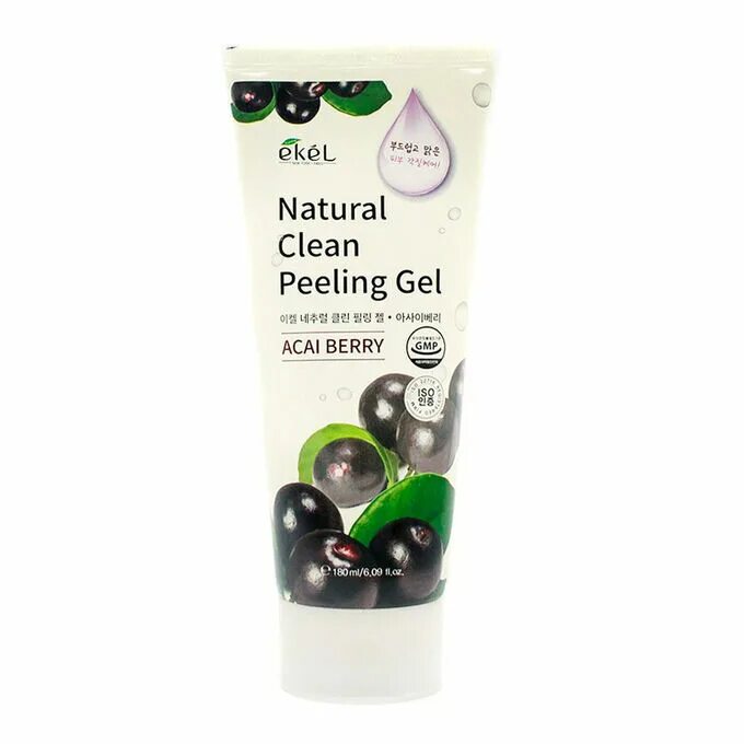 Natural peeling. Ekel natural clean peeling Gel Asai Berry пилинг-скатка с экстрактом ягод асаи, 180 мл. Ekel пилинг-скатка с экстрактом ягод асаи - Acai Berry natural clean peeling Gel, 180мл. Ekel пилинг-скатка асаи 180 мл.. Пилинг для лица с экстрактом ягод асаи peeling asaiberry.