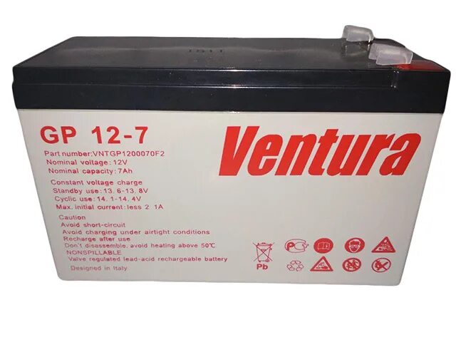 Gp 12 12 s. Батарея аккумуляторная Ventura GP 12-7-S. АКБ Ventura GP 12-12 12в 12ач. Батарея Ventura gp12-7,2 12в 7,2 а/час 1. Батарея аккумуляторная Ventura GP 12-7,2 (12v 7,2ah).