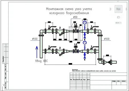 Размеры водомерного узла