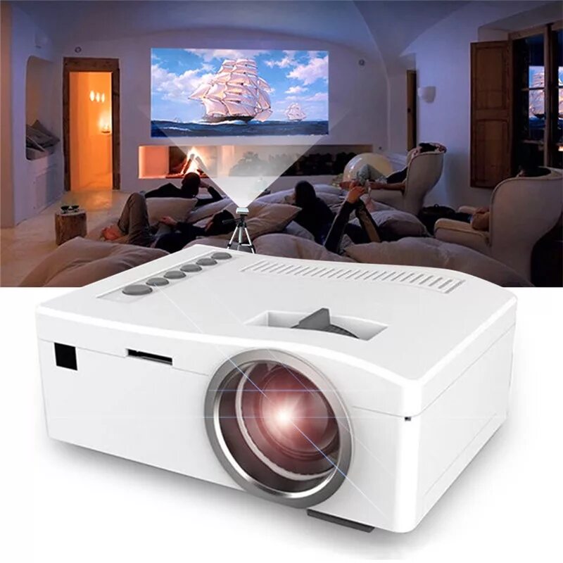 Самый лучший проектор. Мини светодиодный Пико-проектор домашнего кинотеатра HD 1080p проектор. Mini led Projector 1080p av USB TF Home Theater Media Player (White us). Проектор led Home Cinema Projector. Проектор, портативный проектор видеопроектор HD 1080p.