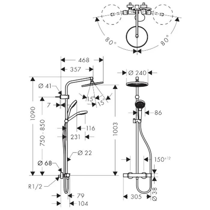 Душевая стойка инструкция. Душевая стойка Hansgrohe Crometta s 240 1jet Showerpipe 26769000 хром. Crometta s 240 1jet. Душевая система Hansgrohe Crometta e 240 1jet Showerpipe Reno ECOSMART 27289000.