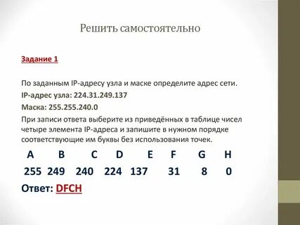 Последний адрес узла в сети