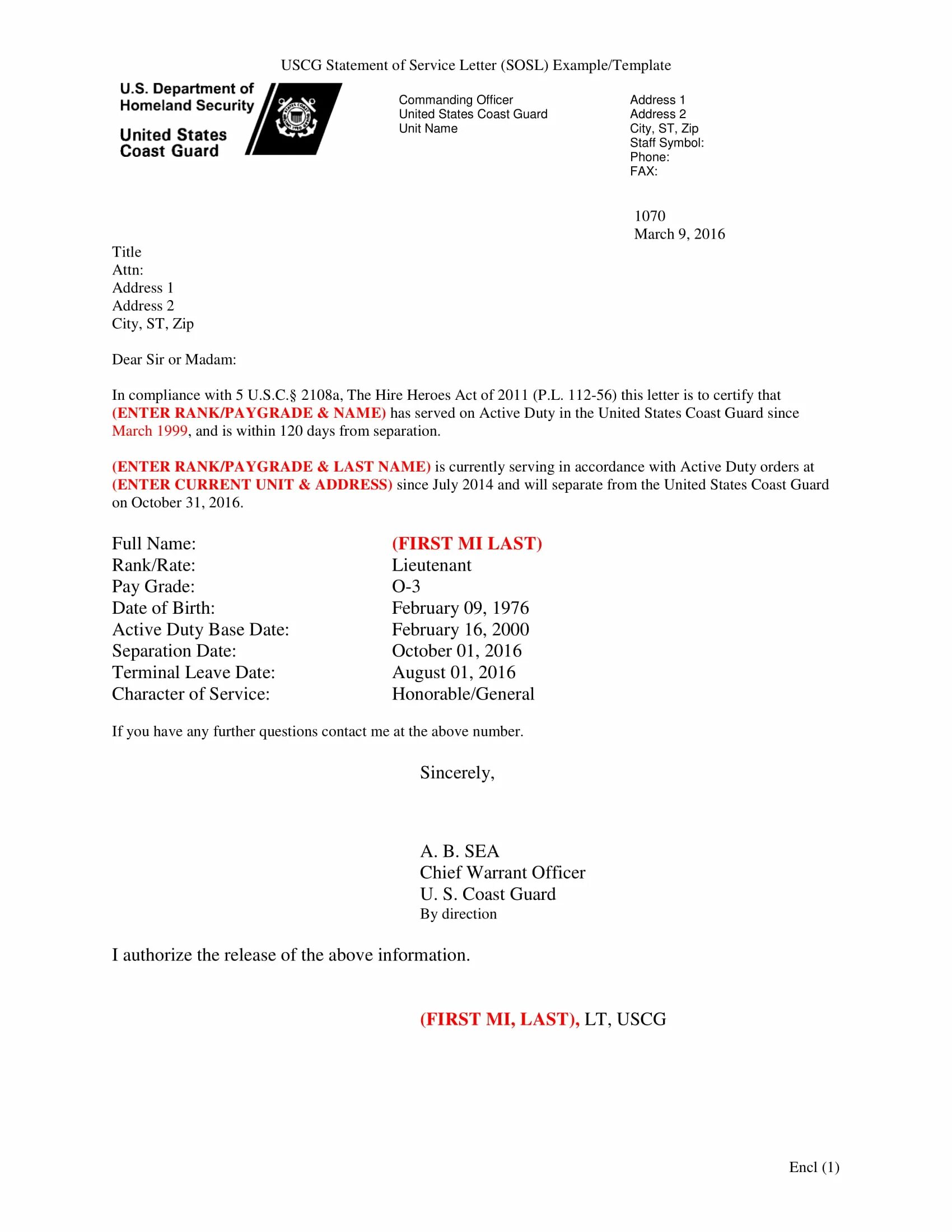 Statement letters