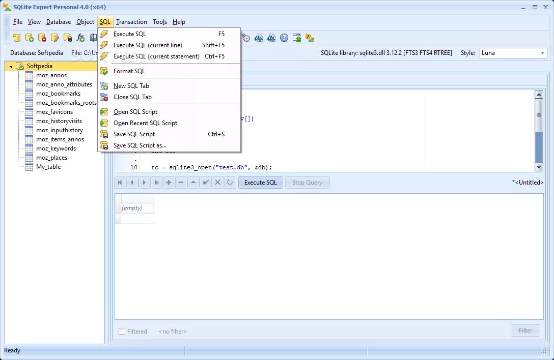 Sqlite manager. Sqlite manager