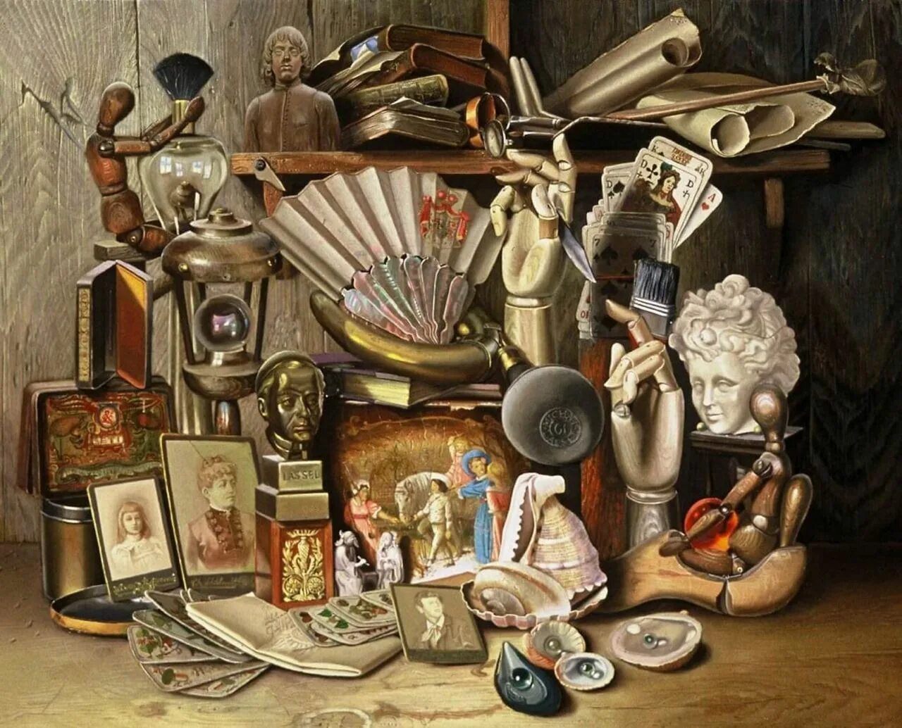 Человек где есть предметы. Румынский художник Michael Lassel. Старинные вещи. Композиция из предметов. Натюрморт с атрибутами искусства.