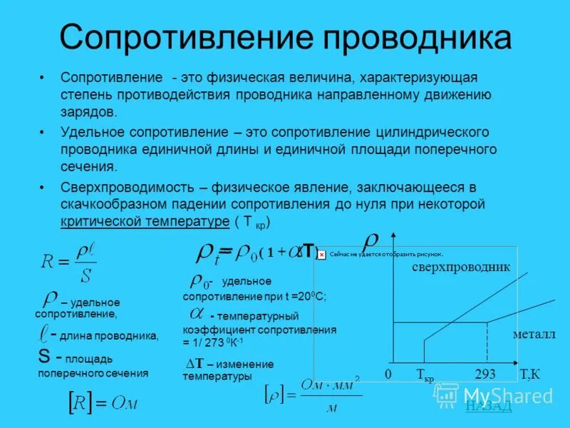 Как изменяется электрическое сопротивление. 1. Формула сопротивления проволочного проводника. Резисторы. Электрическое сопротивление, проводимость.. Зависимость тока от удельного сопротивления. Формула зависимости сопротивления от удельного сопротивления.