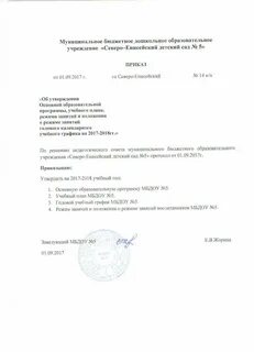 Приказ об утверждении бюджетных программ