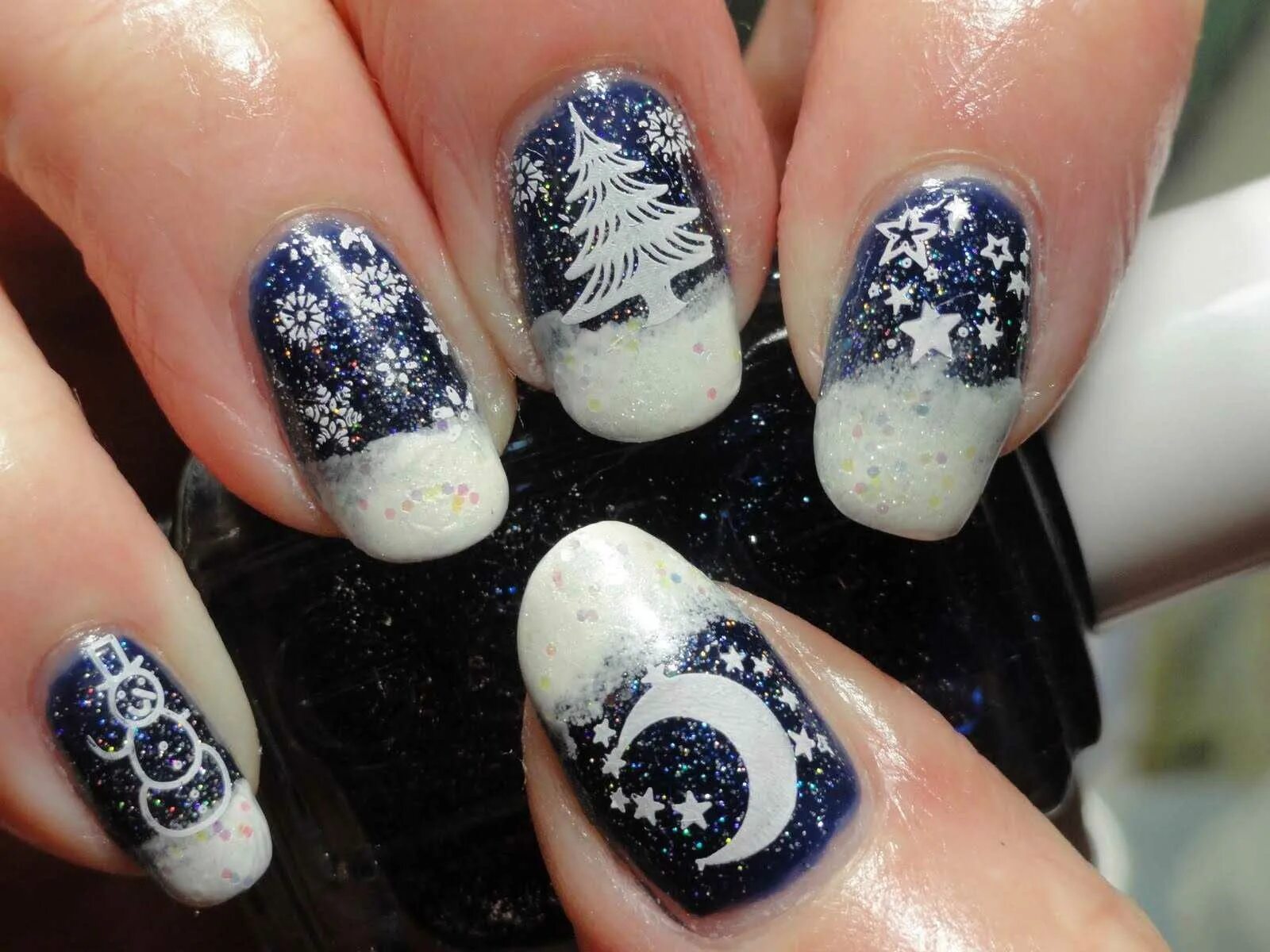 Новогодние ногти. Зимний маникюр. Зимние ногти. Новогодние ногти. Ногти зимой.