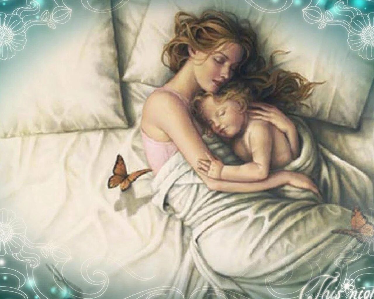 Мама и дитя. Мать с младенцем фэнтези. Мама ангел. Детские сны. Я люблю одну малышку у нее большая