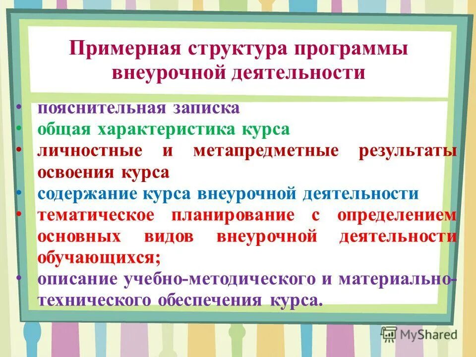 Разделы рабочей программы внеурочной деятельности. Структура программы внеурочной деятельности. Структура программы по внеурочной деятельности. Структура плана внеурочной деятельности в начальной школе. Структура рабочей программы внеурочной деятельности.