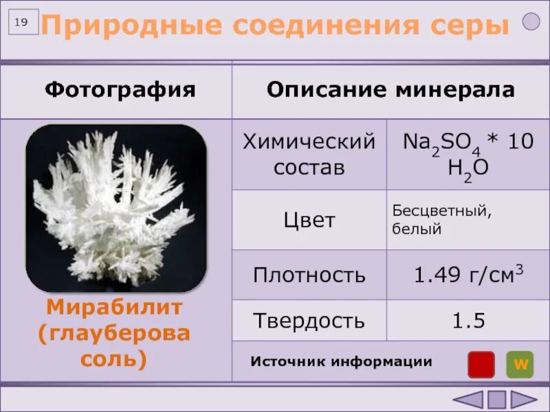 Основные соединения серы