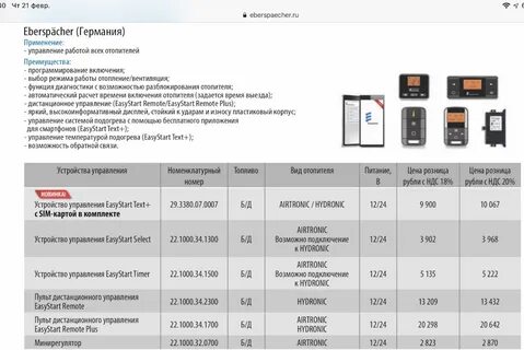 Отопитель eberspacher ошибки