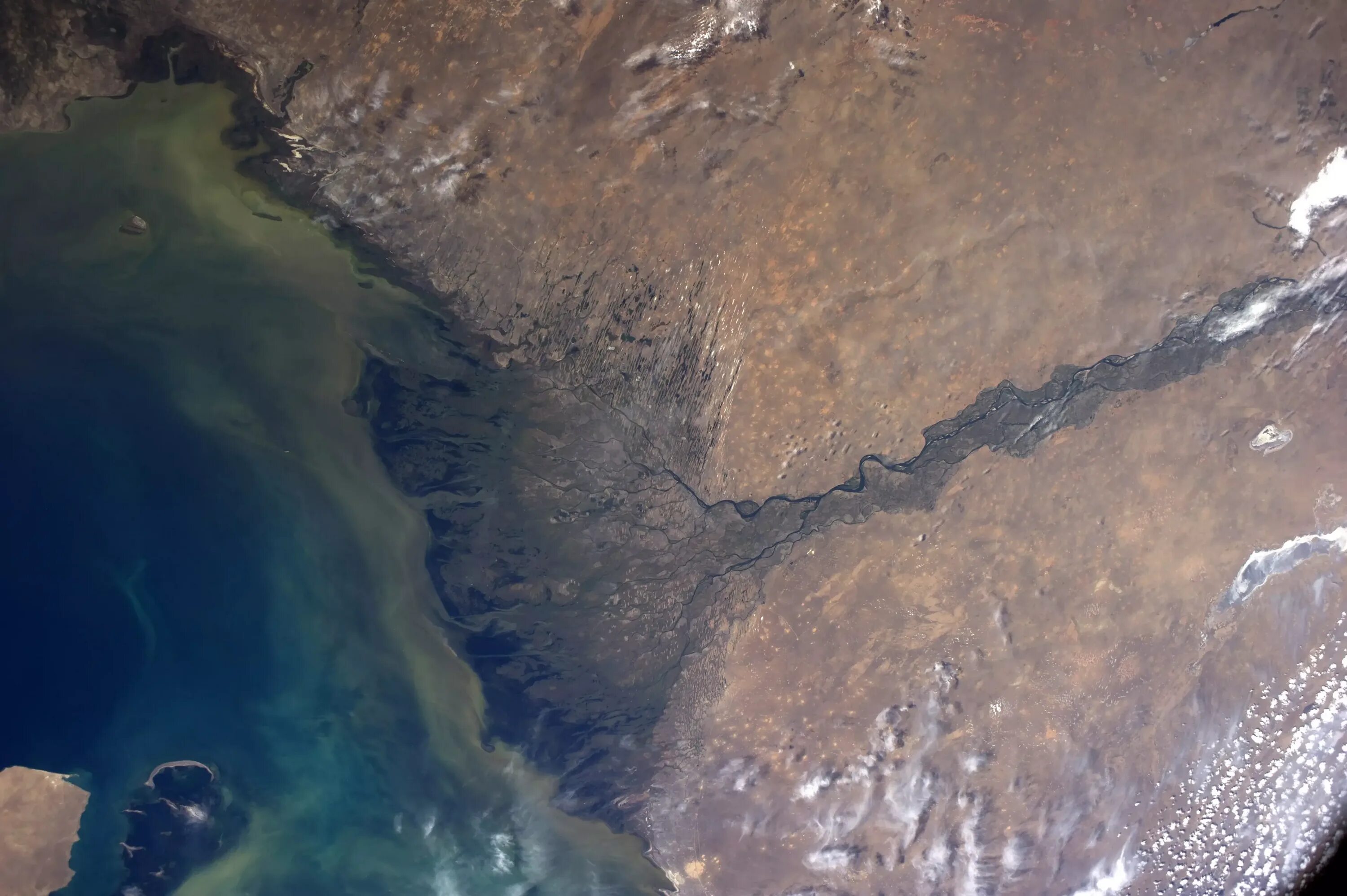 Volga Delta, animated satellite image - Stock Video Clip - K008/1286 - Science P