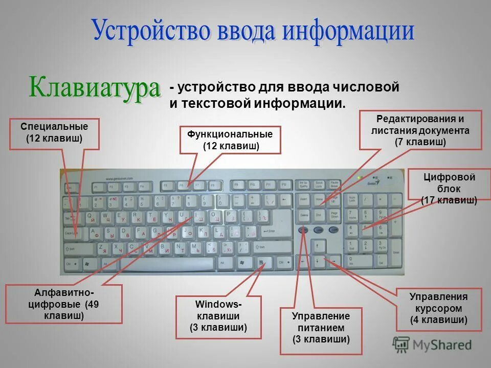 Устройство ввода числовой и текстовой информации. Устройство ввода числовой и текстовой информации