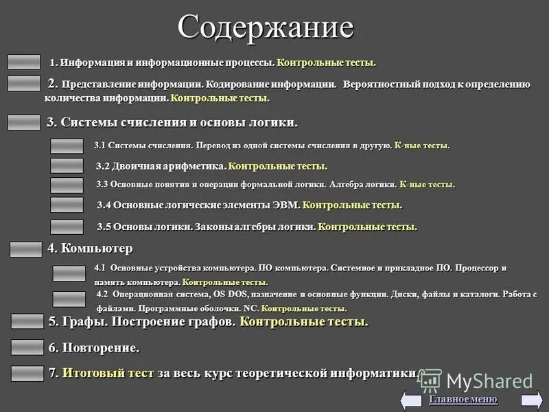 Представление информации контрольная работа. Представление информации контрольная работа