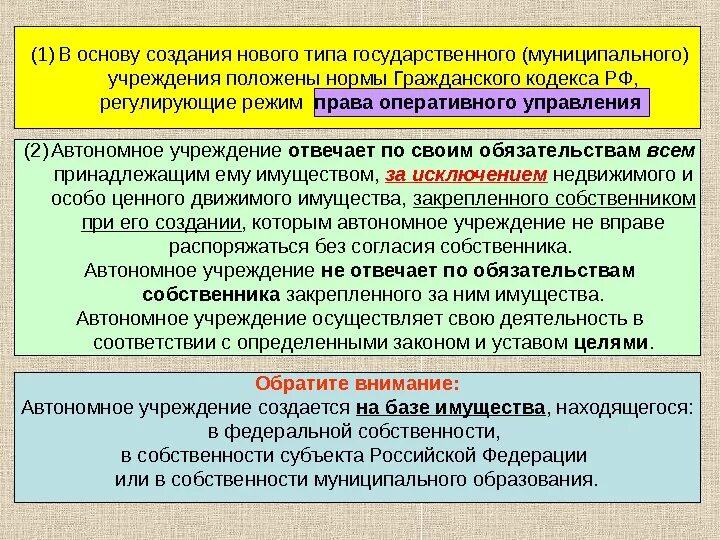 Муниципальные учреждения. Типы государственных учреждений. Автономное учреждение это. Типы муниципальных учреждений. Оперативное управление автономного учреждения