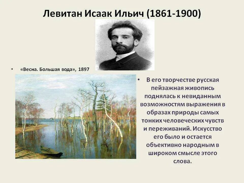 Какие картины писал левитан. Художник Левитан биография и его картины.