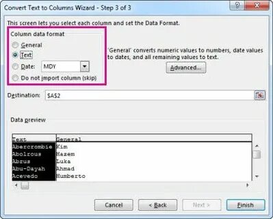 Text column