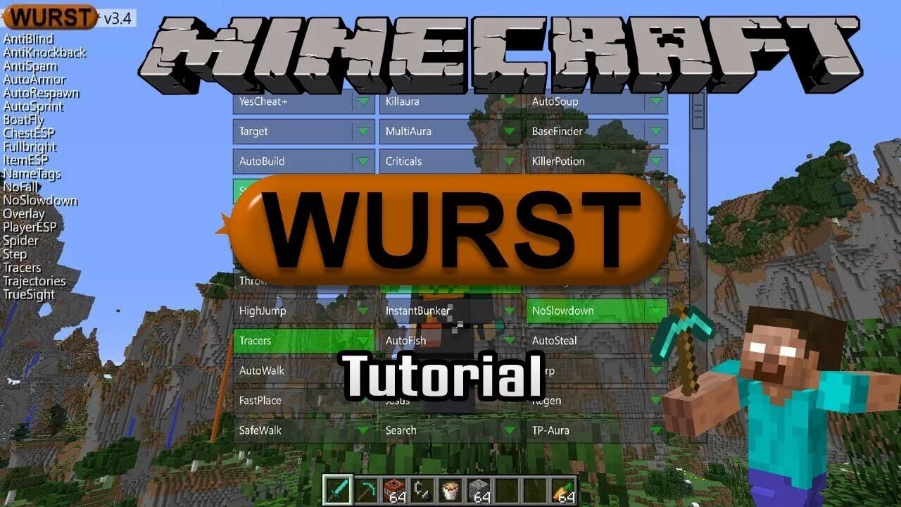 Wurst client. Wurst 1.16.5. Wurst чит. Reach майнкрафт.