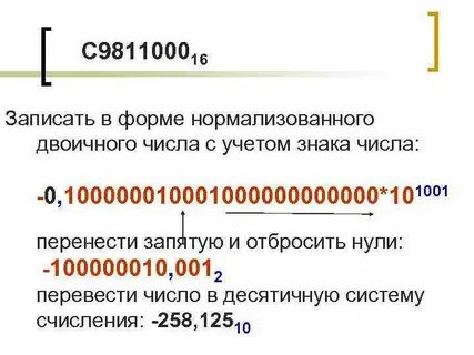 Представить двоичное число в нормализованном виде