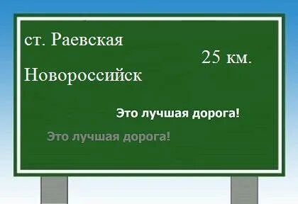 Новороссийск раевская расстояние