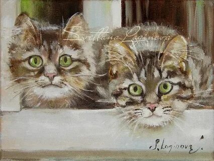 Кошки картины маслом