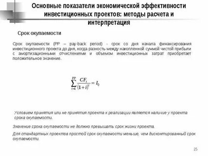 Срок окупаемости и эффективность проекта